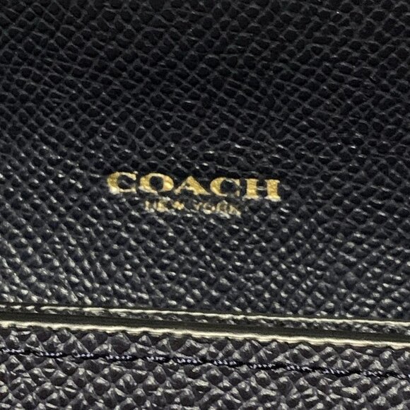 Auth COACH - 53906 Navy Leather Long Wallet - Picture 4 of 6